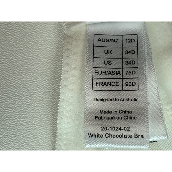 Cake Lingerie Balcony Style Flexible Wire White Embroidery Nursing Bra Size 34D - Picture 14 of 16